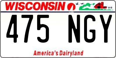 WI license plate 475NGY
