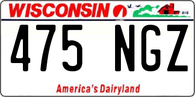 WI license plate 475NGZ