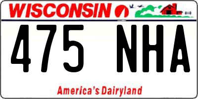 WI license plate 475NHA