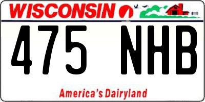 WI license plate 475NHB