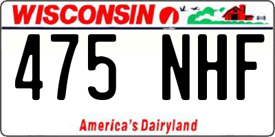 WI license plate 475NHF