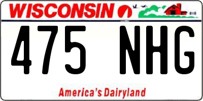 WI license plate 475NHG