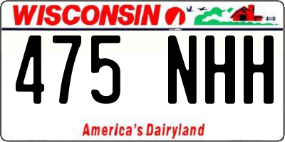 WI license plate 475NHH
