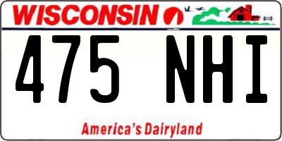 WI license plate 475NHI