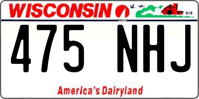 WI license plate 475NHJ