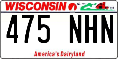 WI license plate 475NHN