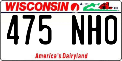 WI license plate 475NHO