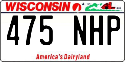 WI license plate 475NHP
