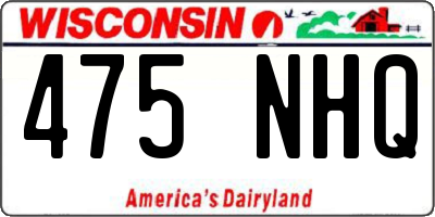 WI license plate 475NHQ