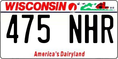 WI license plate 475NHR