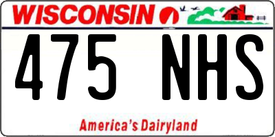 WI license plate 475NHS