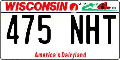 WI license plate 475NHT