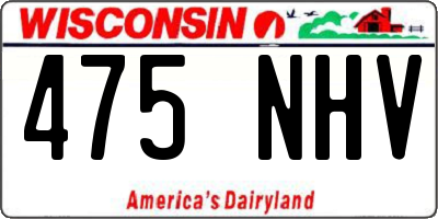 WI license plate 475NHV