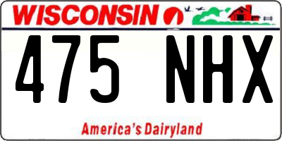 WI license plate 475NHX