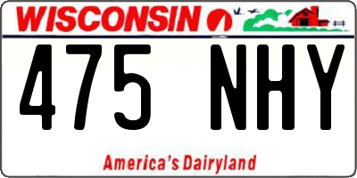 WI license plate 475NHY
