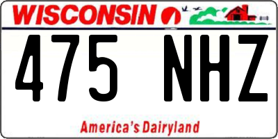 WI license plate 475NHZ