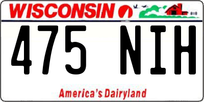 WI license plate 475NIH