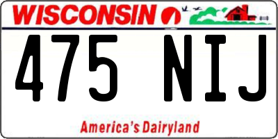 WI license plate 475NIJ