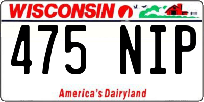 WI license plate 475NIP