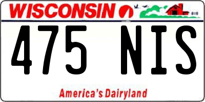 WI license plate 475NIS