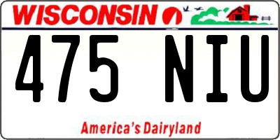 WI license plate 475NIU