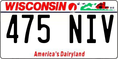 WI license plate 475NIV