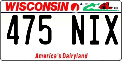 WI license plate 475NIX