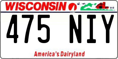 WI license plate 475NIY