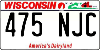 WI license plate 475NJC