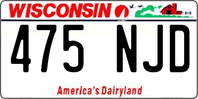 WI license plate 475NJD