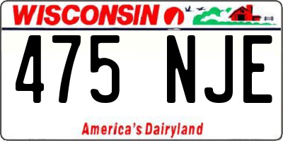 WI license plate 475NJE