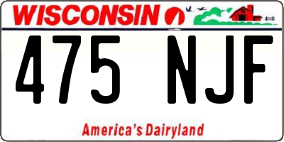 WI license plate 475NJF
