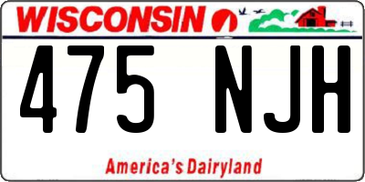 WI license plate 475NJH