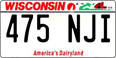 WI license plate 475NJI