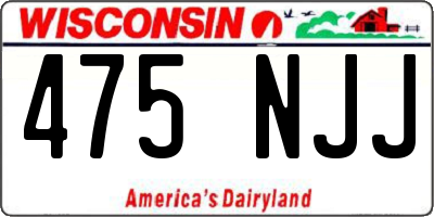 WI license plate 475NJJ