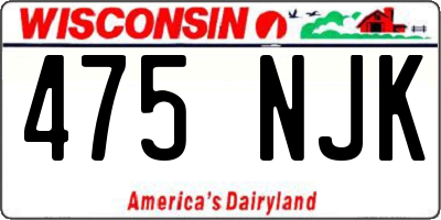 WI license plate 475NJK