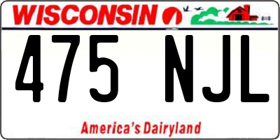 WI license plate 475NJL