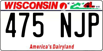 WI license plate 475NJP