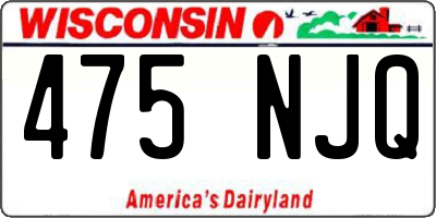 WI license plate 475NJQ