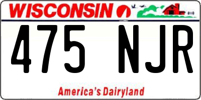 WI license plate 475NJR