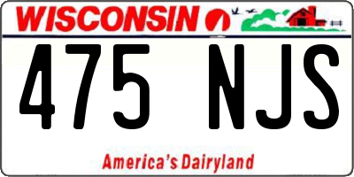 WI license plate 475NJS