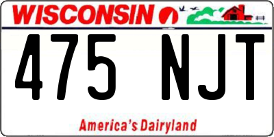 WI license plate 475NJT