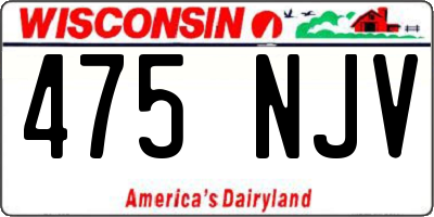 WI license plate 475NJV