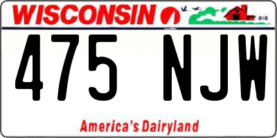WI license plate 475NJW