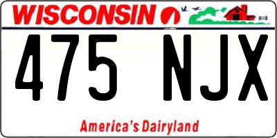 WI license plate 475NJX