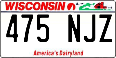 WI license plate 475NJZ
