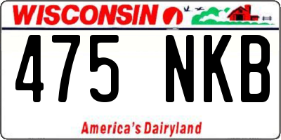 WI license plate 475NKB