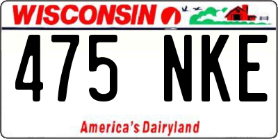 WI license plate 475NKE