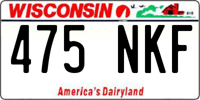 WI license plate 475NKF