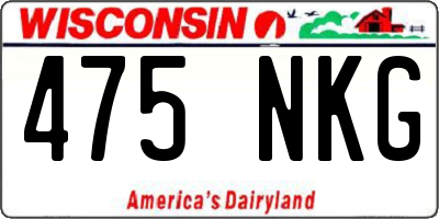 WI license plate 475NKG